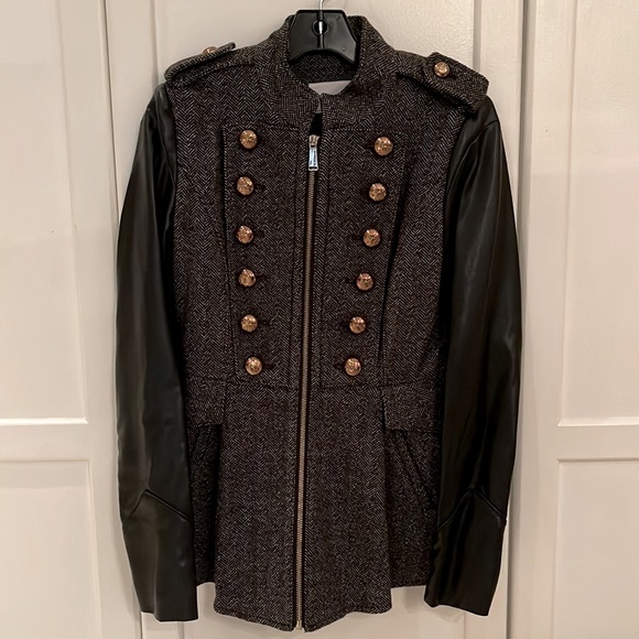 🎉 HP 🎉  New BCBGeneration Tweed & Faux Leather Military Jacket❣️ - Picture 6 of 11